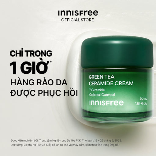 Kem dưỡng ẩm phục hồi INNISFREE GREEN TEA CERAMIDE CREAM 50mL