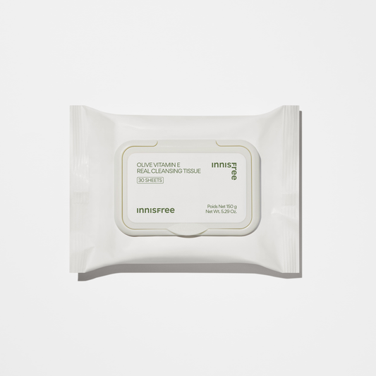 Khăn tẩy trang tiện lợi INNISFREE Olive Vitamin E Real Cleansing Tissue 30 miếng