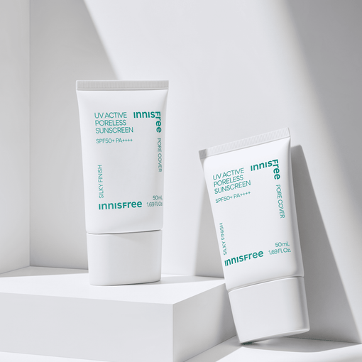 Kem chống nắng kiêm kem lót làm mịn lỗ chân lông innisfree UV Active Poreless Sunscreen SPF50+ PA++++ 50mL