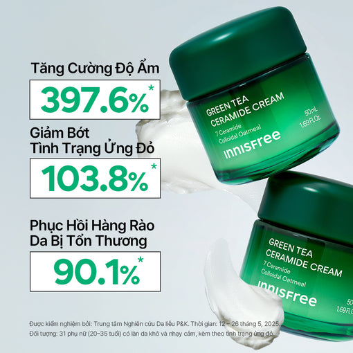 Kem dưỡng ẩm phục hồi INNISFREE GREEN TEA CERAMIDE CREAM 50mL