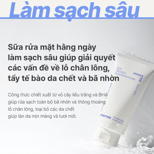 Sữa rửa mặt dành cho da mụn INNISFREE Bija Trouble Cleansing Foam 150 g