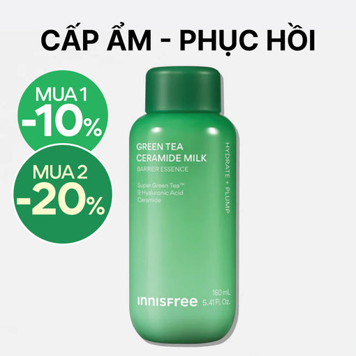 Toner dạng sữa cấp ẩm, phục hồi INNISFREE GREEN TEA CERAMIDE MILK 160mL