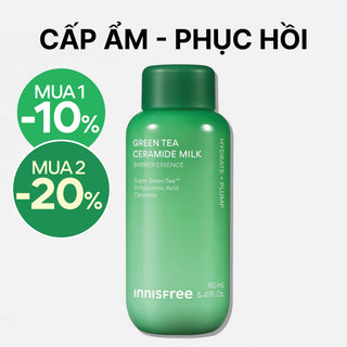 Toner dạng sữa cấp ẩm, phục hồi INNISFREE GREEN TEA CERAMIDE MILK 160mL
