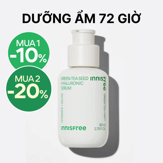 Serum trà xanh cấp ẩm sâu phục hồi da, với Probiotics INNISFREE Green Tea Seed Hyaluronic Serum 80mL