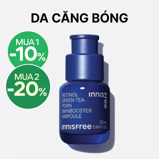 Serum PDRN tế bào gốc trà xanh cho da căng bóng, đàn hồi INNISFREE Retinol Green Tea PDRN Ampoule