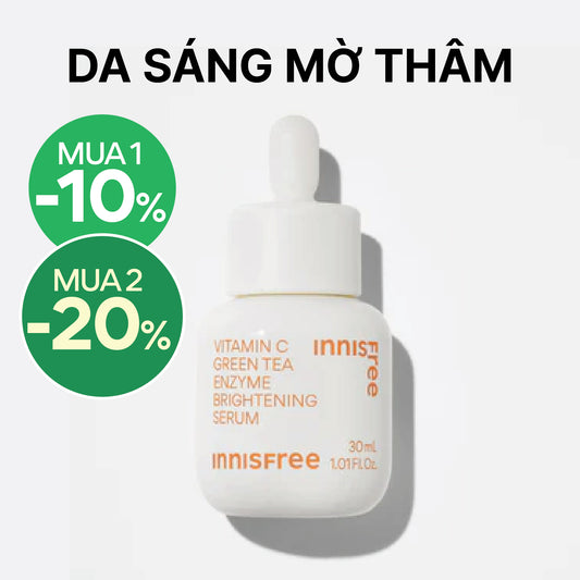 Serum Vitamin C sáng da, mờ thâm mụn INNISFREE Green Tea Enzyme Brightening Serum