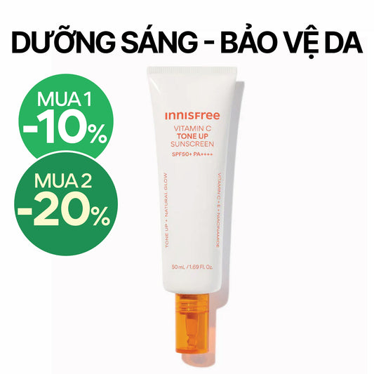 Kem chống nắng dưỡng sáng da INNISFREE VITAMIN C TONE UP SUNSCREEN SPF50+ PA++++ 50mL