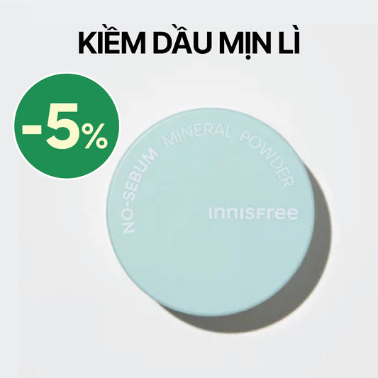 Phấn phủ bột kiềm dầu, mịn lì lâu trôi INNISFREE No Sebum Mineral Powder 5g