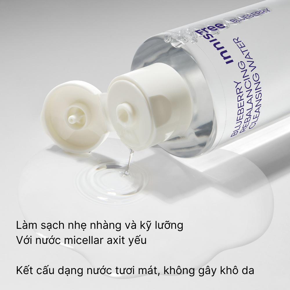 Nước tẩy trang cân bằng ẩm việt quất INNISFREE Blueberry Rebalancing Cleansing Water 200 mL