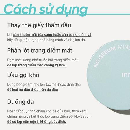 Phấn khoáng kiềm dầu dạng nén INNISFREE No Sebum Mineral Pact 8.5 g