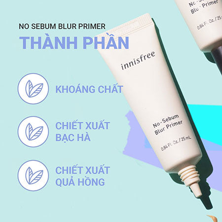 Kem lót kiềm dầu làm mờ lỗ chân lông INNISFREE No Sebum Blur Primer 25 mL