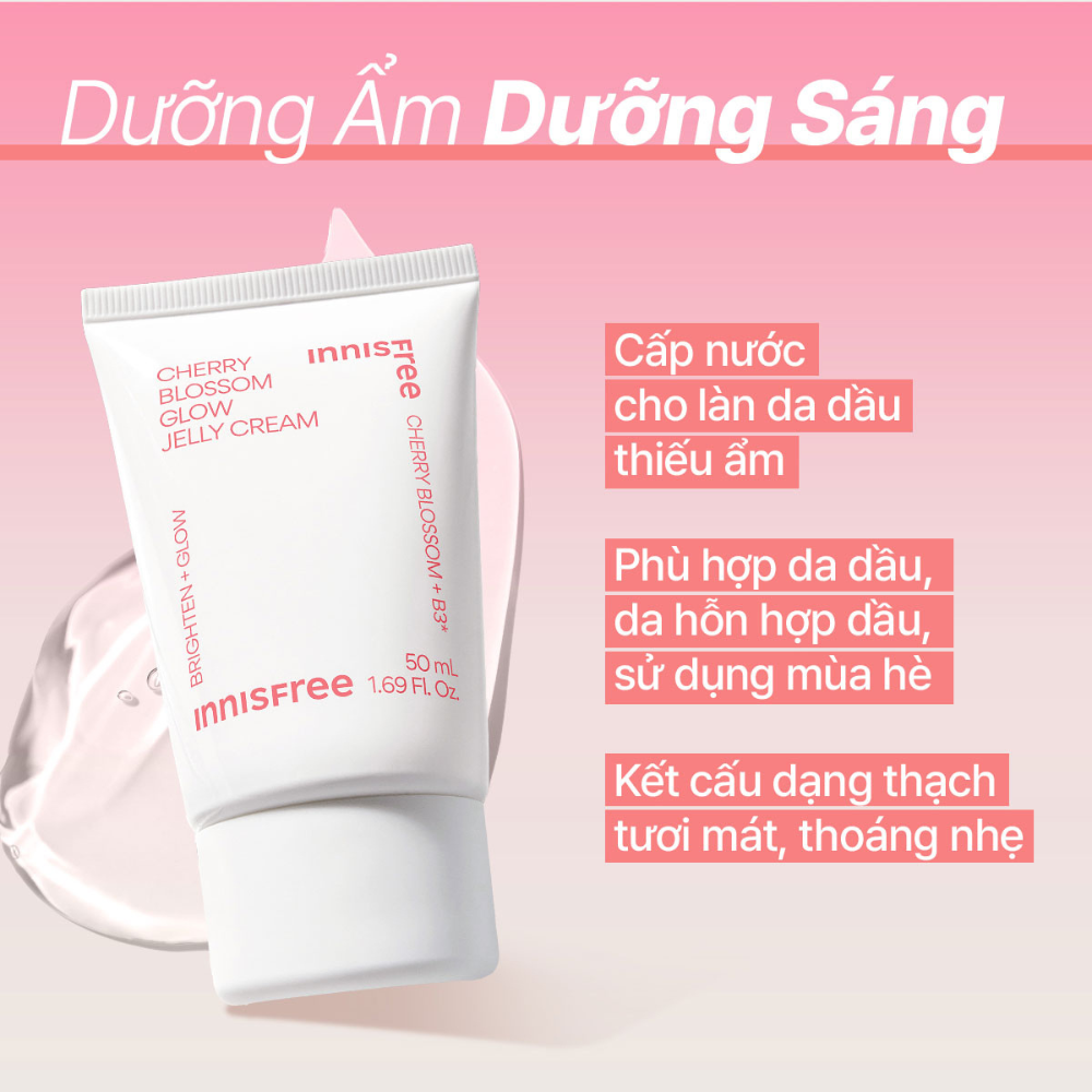 Gel dưỡng ẩm sáng da INNISFREE Jeju Cherry Blossom Jelly Cream 50 mL