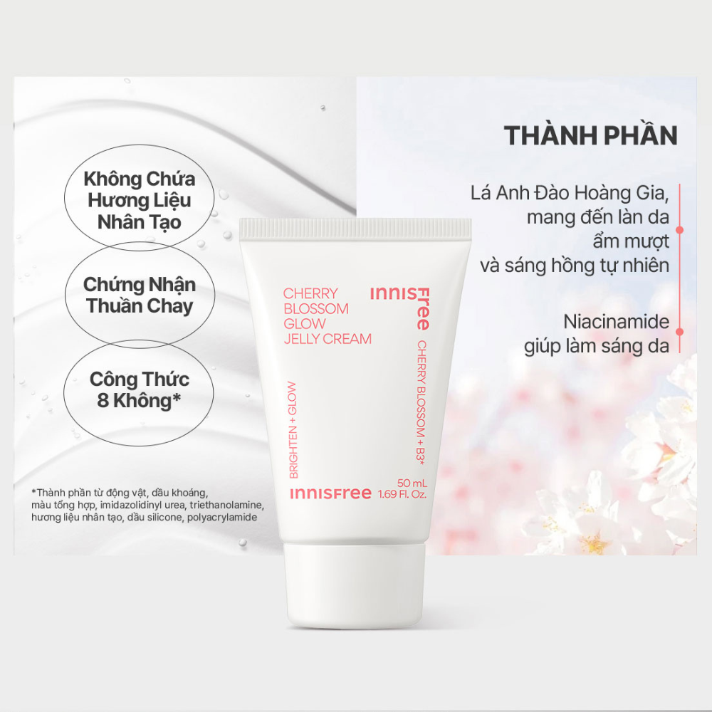 Gel dưỡng ẩm sáng da INNISFREE Jeju Cherry Blossom Jelly Cream 50 mL