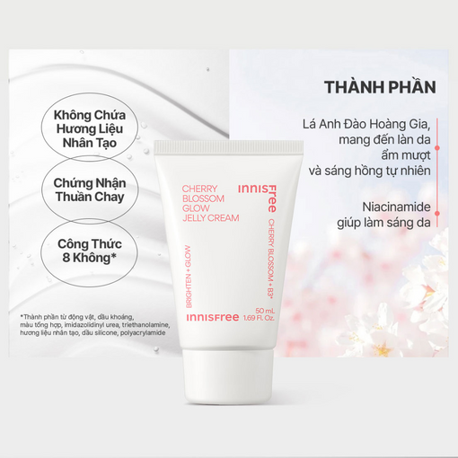 Gel dưỡng ẩm sáng da INNISFREE Jeju Cherry Blossom Jelly Cream 50 mL
