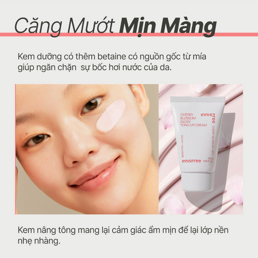 Kem nâng tông, dưỡng sáng làm đều màu da từ hoa anh đào INNISFREE Cherry Blossom Tone Up Cream 50ml