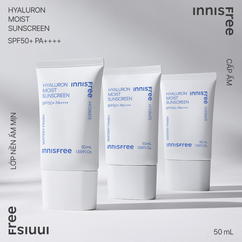 Kem chống nắng dưỡng ẩm INNISFREE Hyaluron Moist Sunscreen Essence Texture SPF50+ PA++++ 50 mL