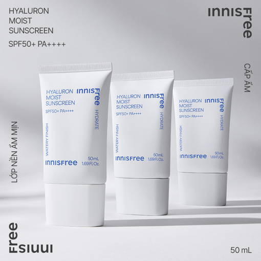 Kem chống nắng dưỡng ẩm INNISFREE Hyaluron Moist Sunscreen Essence Texture SPF50+ PA++++ 50 mL