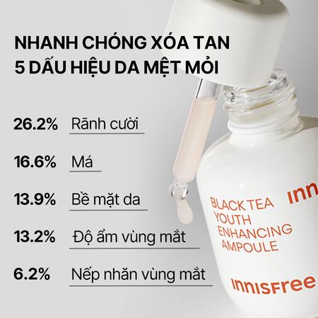 Tinh chất phục hồi da và chống lão hóa từ trà đen INNISFREE Black Tea Youth Ampoule 50 mL
