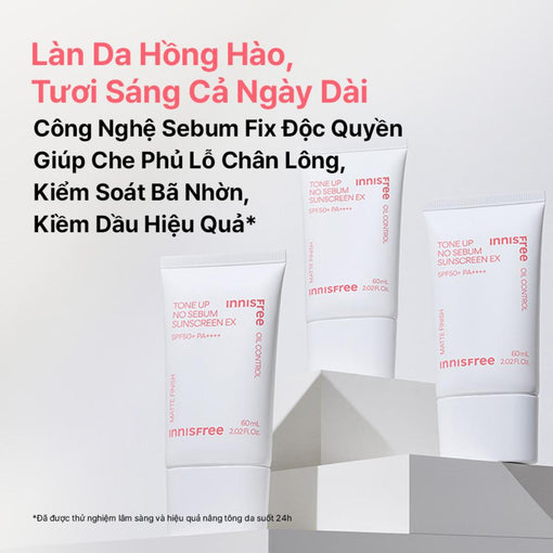 Kem chống nắng nâng tông kiềm dầu INNISFREE Tone Up No Sebum EX SPF 50+ PA++++ 60 mL