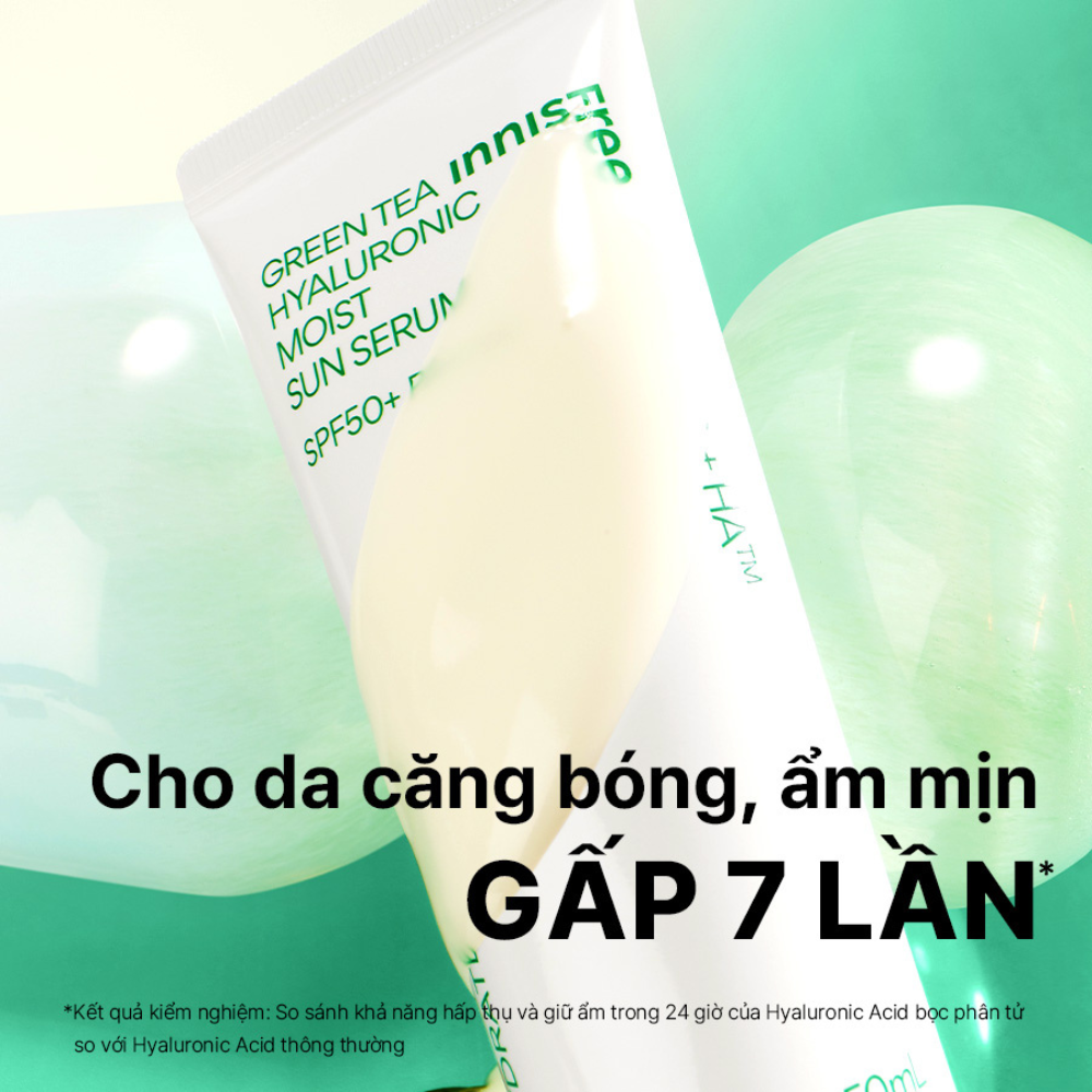 Tinh chất chống nắng dưỡng ẩm Trà Xanh INNISFREE Green Tea Hyaluronic Acid Moisture Serum SPF50+ PA++++ 50mL