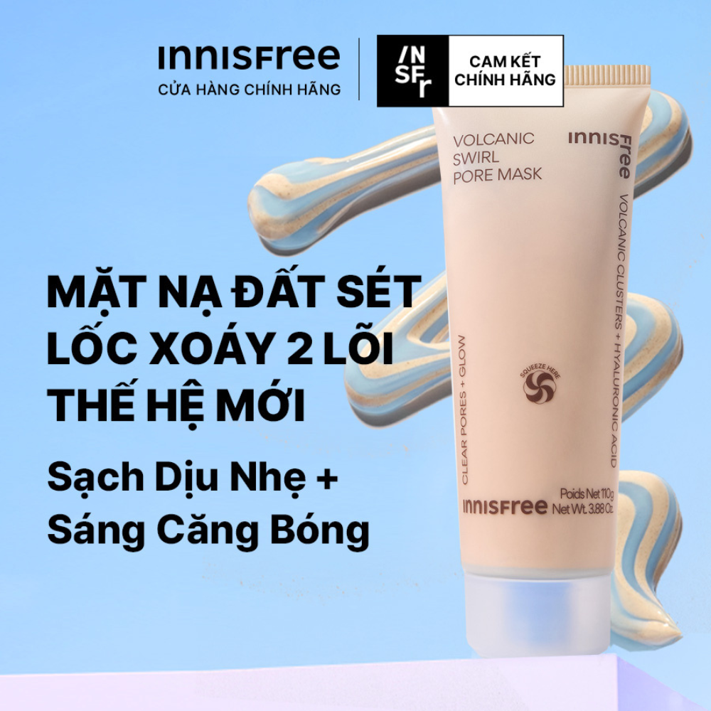 Mặt nạ đất sét lốc xoáy 2 lõi thế hệ mới INNISFREE VOLCANIC SWIRL PORE MASK 110g