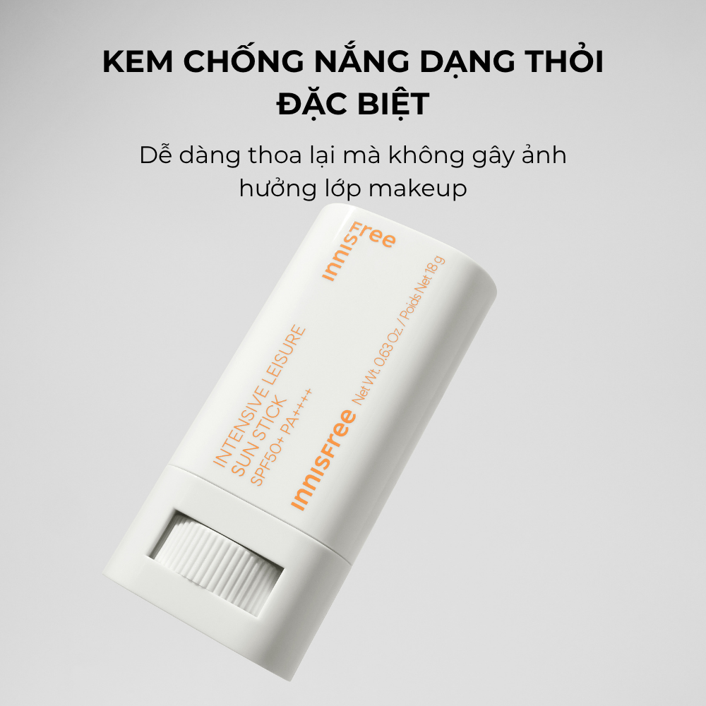 Kem chống nắng lâu trôi dạng thỏi INNISFREE INTENSIVE LEISURE SUN STICK SPF50+ PA++++ 18g