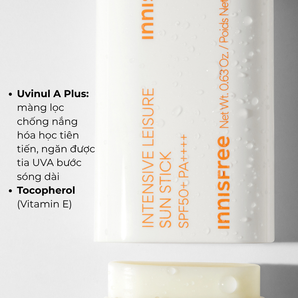 Kem chống nắng lâu trôi dạng thỏi INNISFREE INTENSIVE LEISURE SUN STICK SPF50+ PA++++ 18g