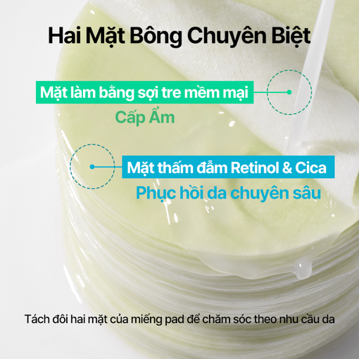 Toner Pad tinh chất Retinol Cica kiểm soát dầu mụn cho da láng mịn 60 miếng INNISFREE RETINOL CICA PAD 170mL