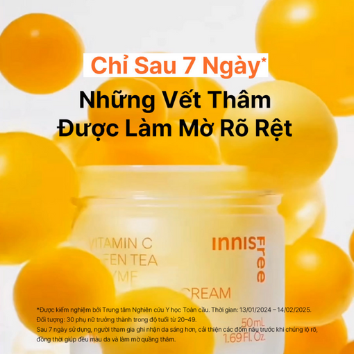 Kem dưỡng Vitamin C sáng da, mờ thâm dạng gel INNISFREE Green Tea Enzyme Brightening Cream 50ml