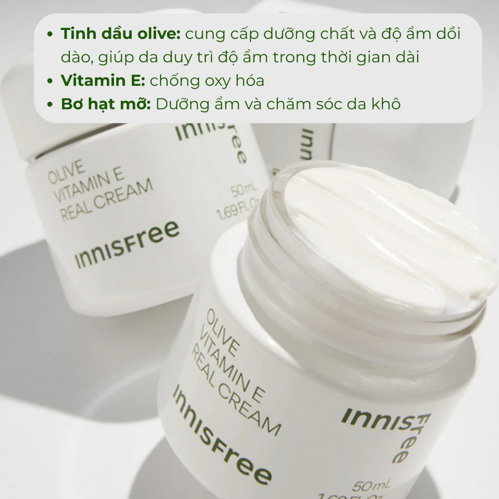 Kem dưỡng ẩm INNISFREE Olive Vitamin E Real Cream 50G