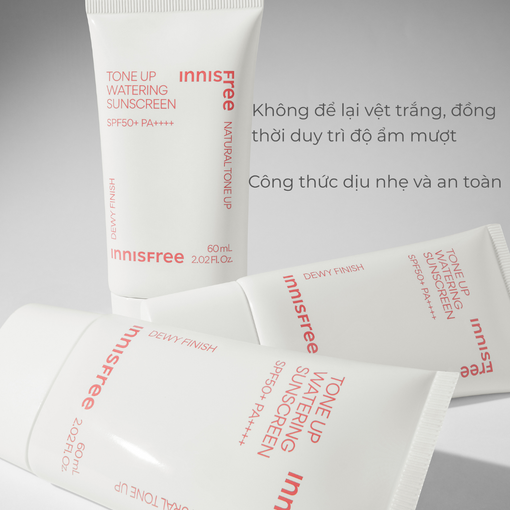 Kem chống nắng nâng tông mỏng nhẹ, giúp da căng mướt INNISFREE Tone Up Watering Sunscreen 60mL