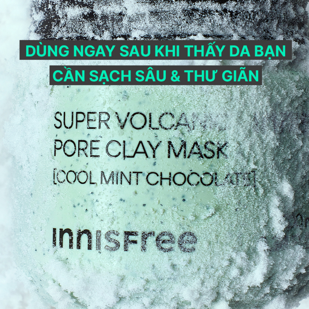 [COOL MINT CHOCOLATE] Siêu mặt nạ đất sét tro núi lửa phiên bản socola bạc hà INNISFREE Super Volcanic Pore Clay Mask 100mL