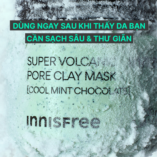 [COOL MINT CHOCOLATE] Siêu mặt nạ đất sét tro núi lửa phiên bản socola bạc hà INNISFREE Super Volcanic Pore Clay Mask 100mL