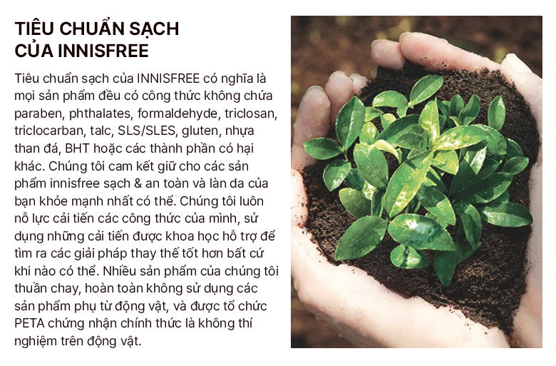 Infographic về tiêu chuẩn sạch của Innisfree