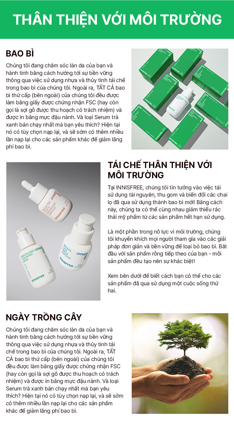 Infographic về các hoạt động thân thiện với môi trường của Innisfree